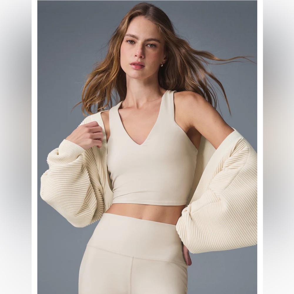 Alo Yoga Denim Knit Shawl Oat Milk/Ivory XS/S